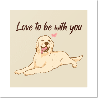 Cute dog loves you Posters and Art